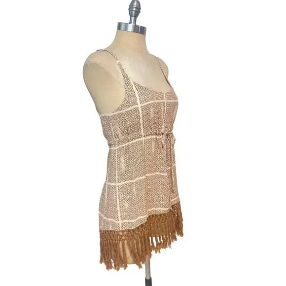 Cabi Tan Cabana Cover-Up Tassel Tank Blouse Sleeveless Style # 846 Small - Picture 3 of 6
